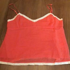 Coral Silk Tank Top